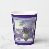 月の壺の中のスミレ 紙コップ (正面)