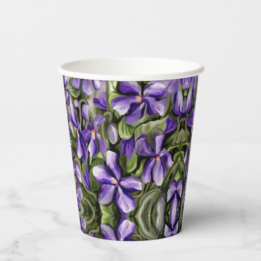 月の壺の中のスミレ 紙コップ (裏面)