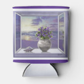 月の壺の中のスミレ 缶クーラー (正面)