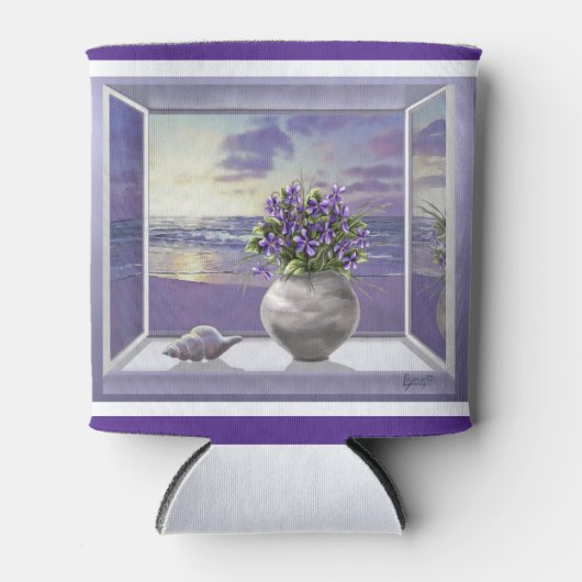 月の壺の中のスミレ 缶クーラー (正面)