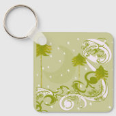 月の変更バックカスタマイズグラウンド色の松 キーホルダー (正面)