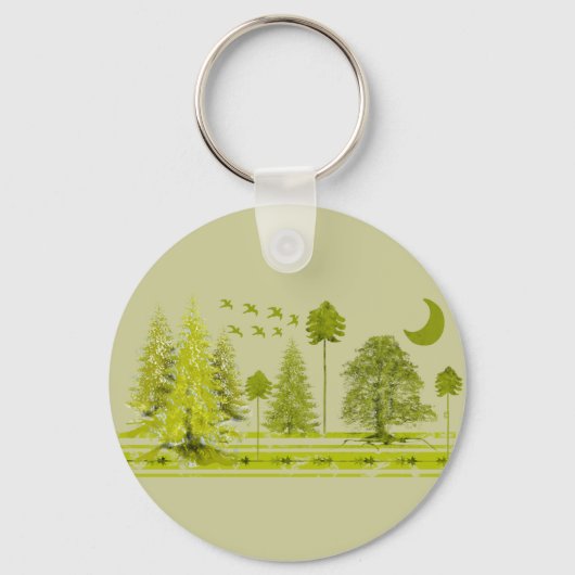 月の変更バックカスタマイズグラウンド色の松 キーホルダー (正面)
