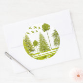 月の変更バックカスタマイズグラウンド色の松 ラウンドシール (封筒)