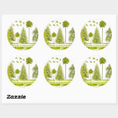 月の変更バックカスタマイズグラウンド色の松 ラウンドシール (シート)