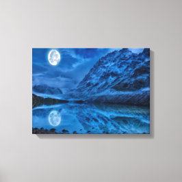 月の夜中の神秘的な夜 キャンバスプリント