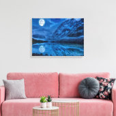 月の夜中の神秘的な夜 キャンバスプリント (インサイチュ (リビング))