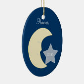 月の天のパーソナライズなクリスマスのオーナメント セラミックオーナメント (右)