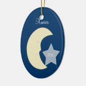 月の天のパーソナライズなクリスマスのオーナメント セラミックオーナメント (左)