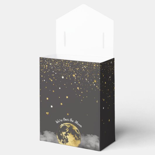 月の天の恵み箱の上の黒と金ゴールド フェイバーボックス (オープン)