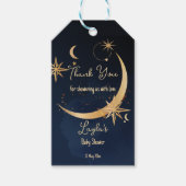 月の天の空の上で赤ちゃんシャワー ギフトタグ (正面)