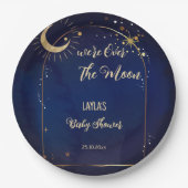 月の天の赤ちゃんシャワー印刷 ペーパープレート (正面)