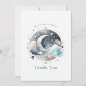 月の天の赤ん坊のシャワーの上で サンキューカード (正面)
