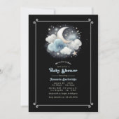 月の天の赤ん坊のシャワーの上で 招待状 (正面)