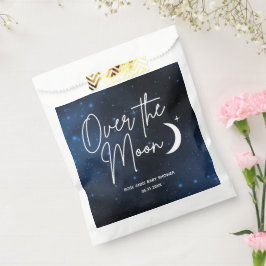 月の天をテーマにした赤ん坊のシャワーの上で フェイバーバッグ