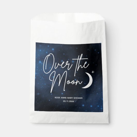 月の天をテーマにした赤ん坊のシャワーの上で フェイバーバッグ (正面)