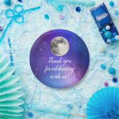 月の天を覆う紫の宇宙の星 ペーパープレート (パーティー)