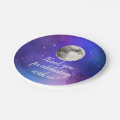 月の天を覆う紫の宇宙の星 ペーパープレート (アングル)