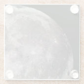 月の天文学のイメージの曲線 ガラスコースター (裏面)