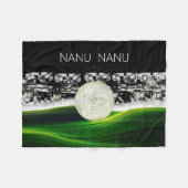 月の太陽 フリースブランケット (正面(横))