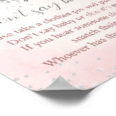 月の女の子の上で赤ちゃんシャワーはベビーゲームを言わない ポスター (角)