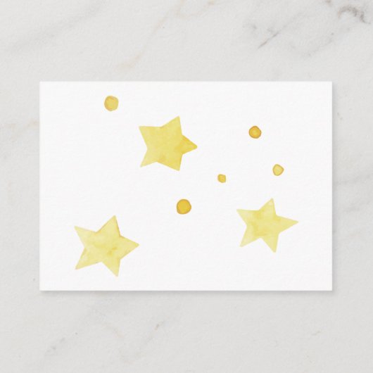 月の女の子の上にテディベアピンクのおむつラッフル エンクロージャーカード (裏面)