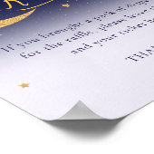 月の女の子の上の赤ちゃんシャワーおむつラッフルサイン ポスター (角)