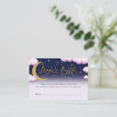 月の女の子の上の赤ちゃんシャワーおむつラッフル エンクロージャーカード (スタンド正面)