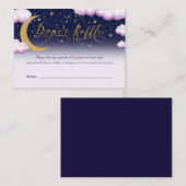 月の女の子の上の赤ちゃんシャワーおむつラッフル エンクロージャーカード (正面/裏面)