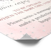 月の女の子の上の赤ちゃんシャワー時間カプセルのサイン ポスター (角)