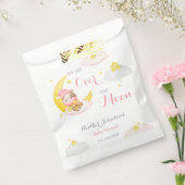 月の女の子の牛の赤ん坊のシャワーの上 フェイバーバッグ (封をした状態)