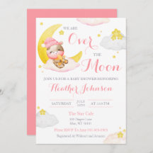 月の女の子の牛の赤ん坊のシャワーの上