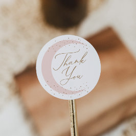 月の女の子の赤ちゃんシャワーの上にピンク ラウンドシール