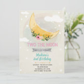 月の女の子シャワー テーマの招待状 招待状 (スタンド正面)