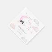 月の女の子パンダのベビーベイビーシャワー スタンダードカクテルナプキン (角)