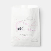 月の女の子パンダのベビーベイビーシャワー フェイバーバッグ (正面)