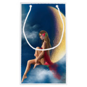 月の女性の夜の妖精 スモールペーパーバッグ (裏面)