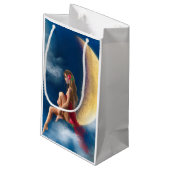 月の女性の夜の妖精 スモールペーパーバッグ (裏面アングル)