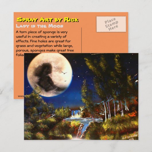 月の女性 ポストカード (正面/裏面)