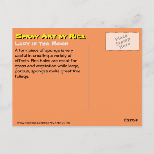 月の女性 ポストカード (裏面)