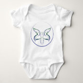 月の女神のウィッカ信者のウィッカ信者の魔力の異教徒の妖精 ベビーボディスーツ (正面)