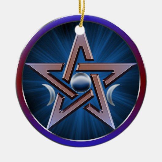 月の女神の五芒星 セラミックオーナメント (正面)