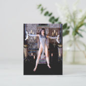 月の女神の儀式ゴシック様式のファンタジー葉書 ポストカード (スタンド正面)