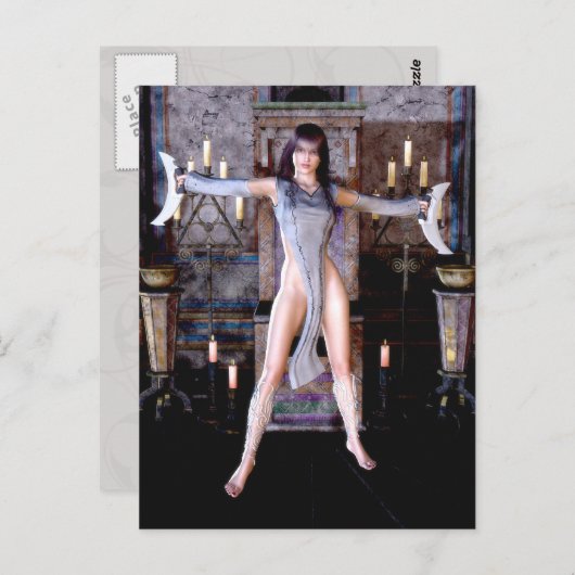 月の女神の儀式ゴシック様式のファンタジー葉書 ポストカード (正面/裏面)