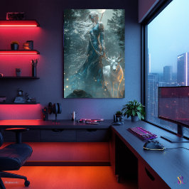 月の女神アルテミス – 野生の女神 ポスター