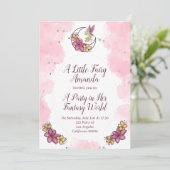 月の妖精のパーティー招待状 - ファンタジーとキュートなデザイン 招待状 (スタンド正面)