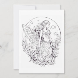 月の妖精の色自分のグリーティングカード