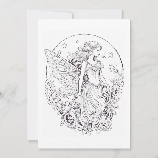 月の妖精の色自分のグリーティングカード (正面)