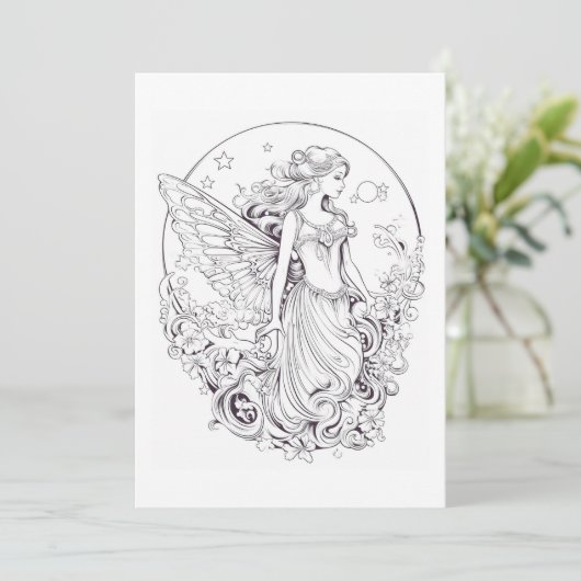 月の妖精の色自分のグリーティングカード (スタンド正面)