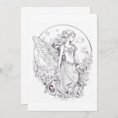 月の妖精の色自分のグリーティングカード (正面/裏面)