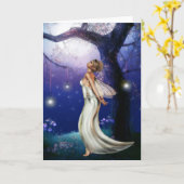 月の娘 カード (黄色い花)